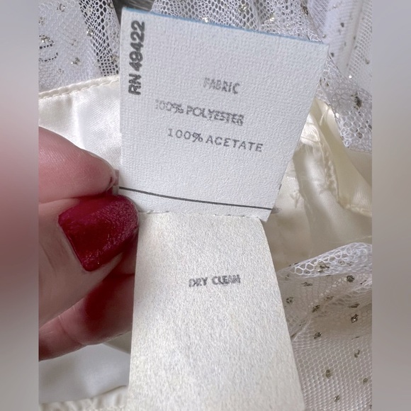 IVORY Vintage 80s Gunne sax sparkly tulle tube dress. Size 9. - Picture 9 of 10